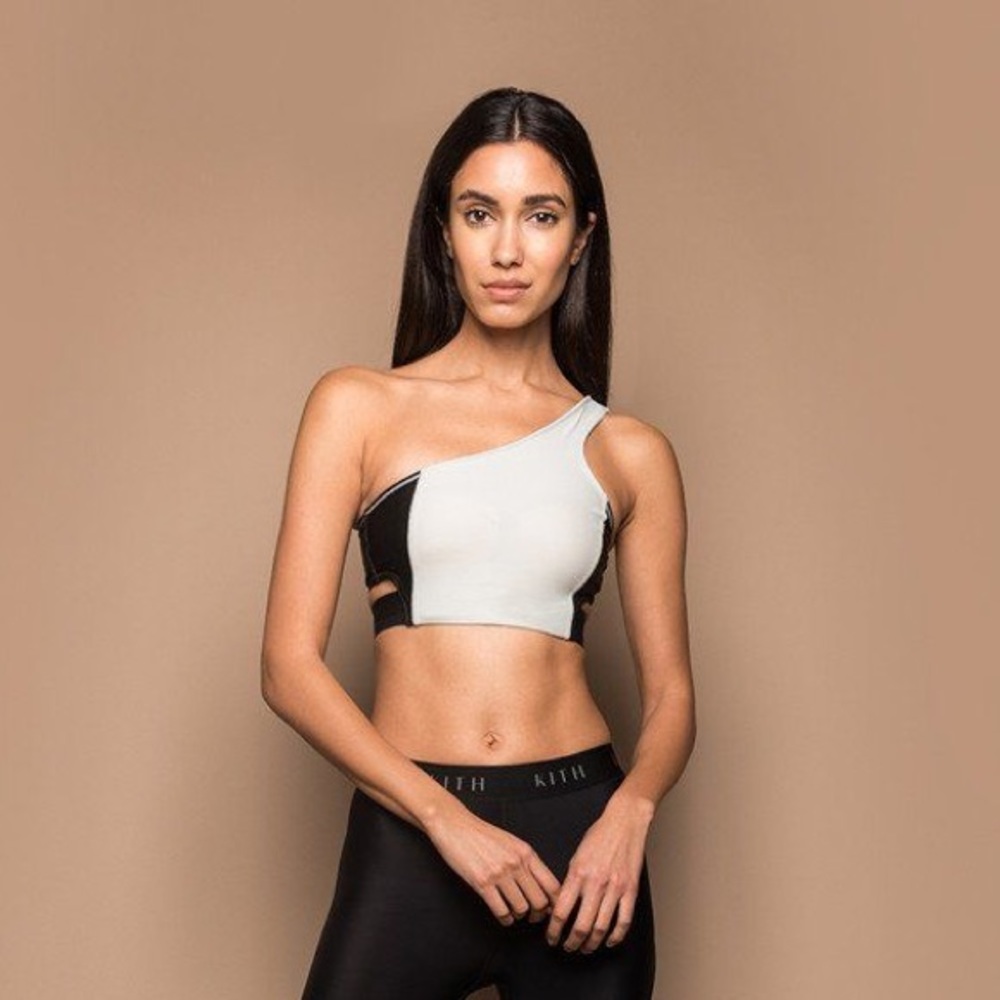 KITH Sports Bra One Shoulder Black & Gray XS